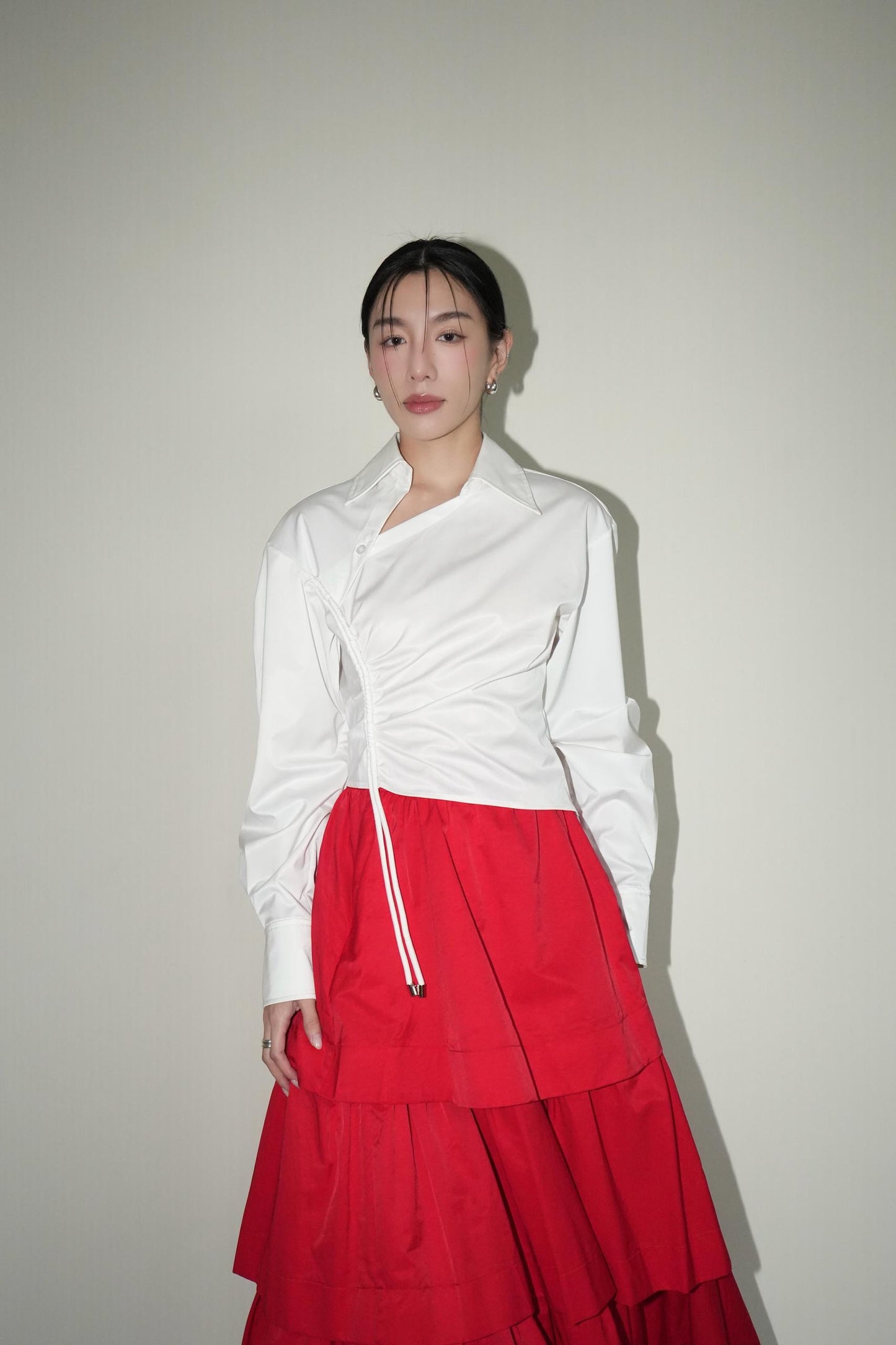 Drawstring Slim Shirt