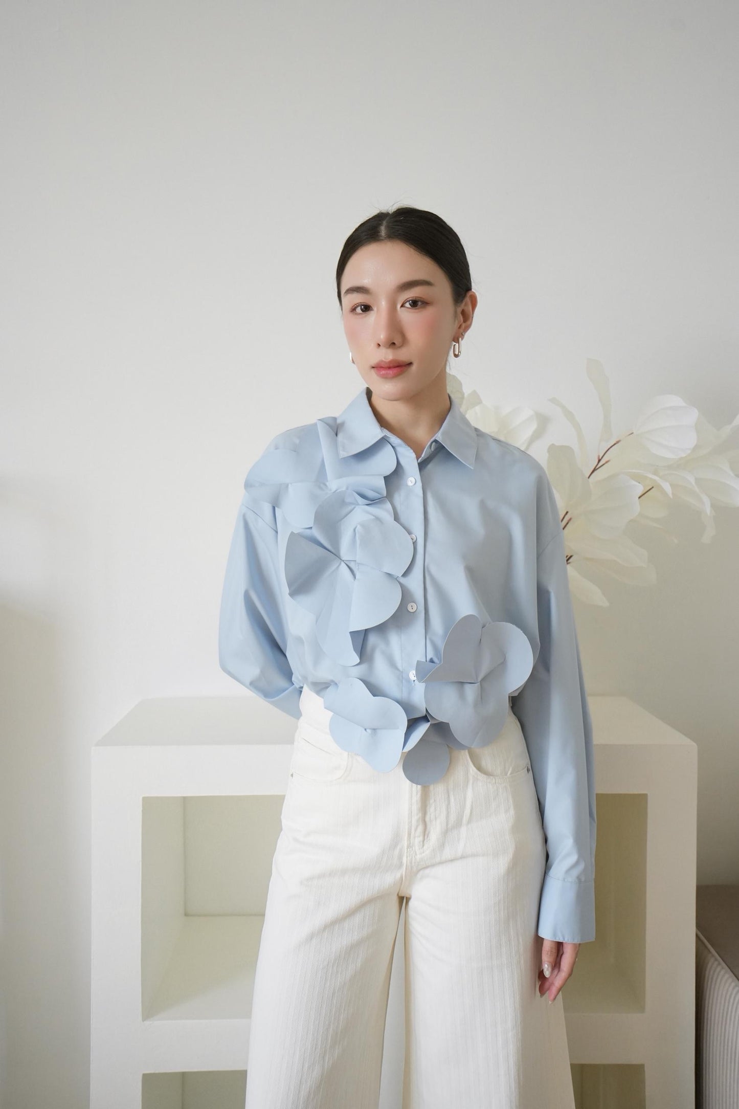 Structured A-Cut Wide Denim