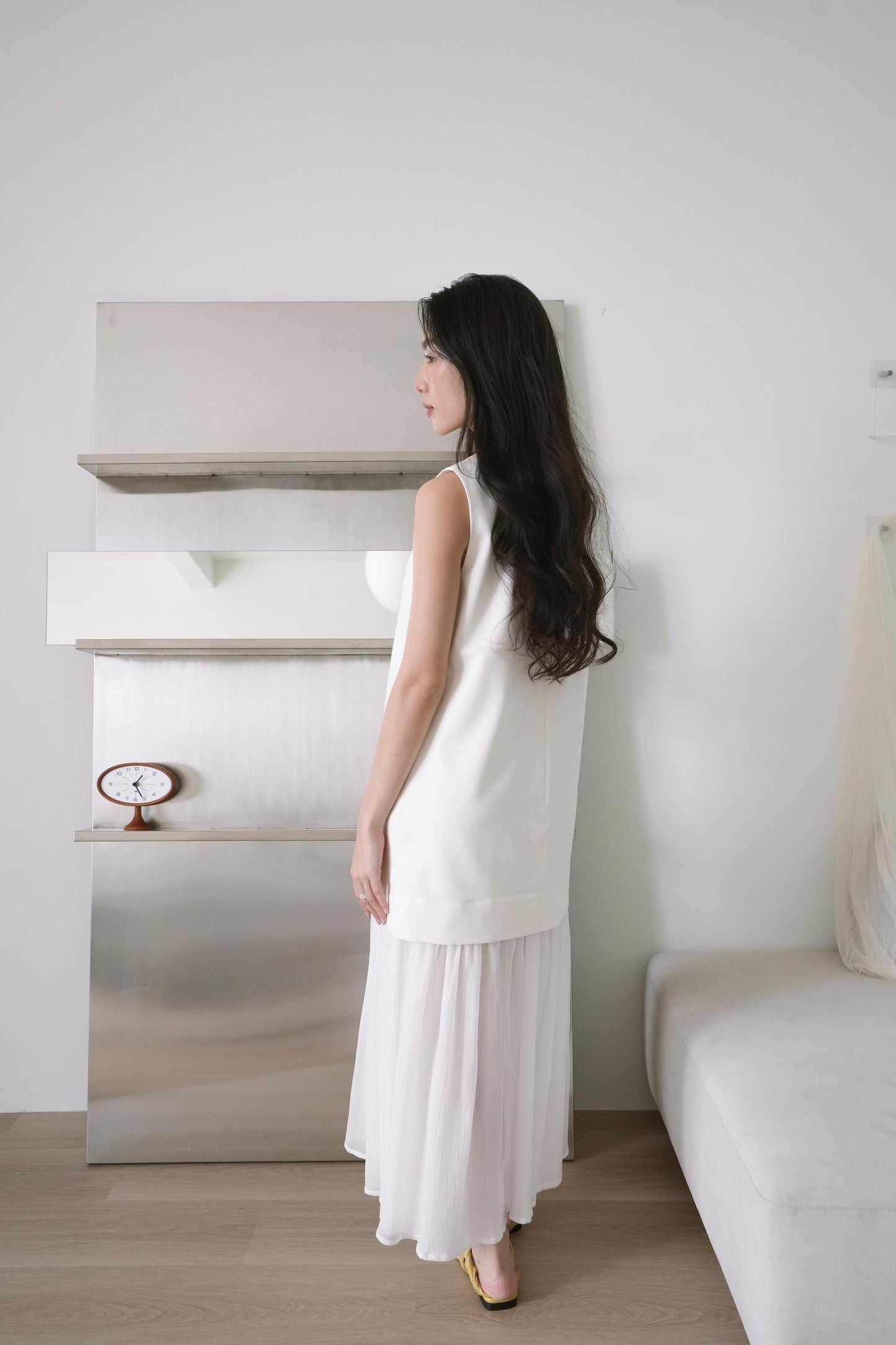 Two-Layered Flowy Sleeveless Dress