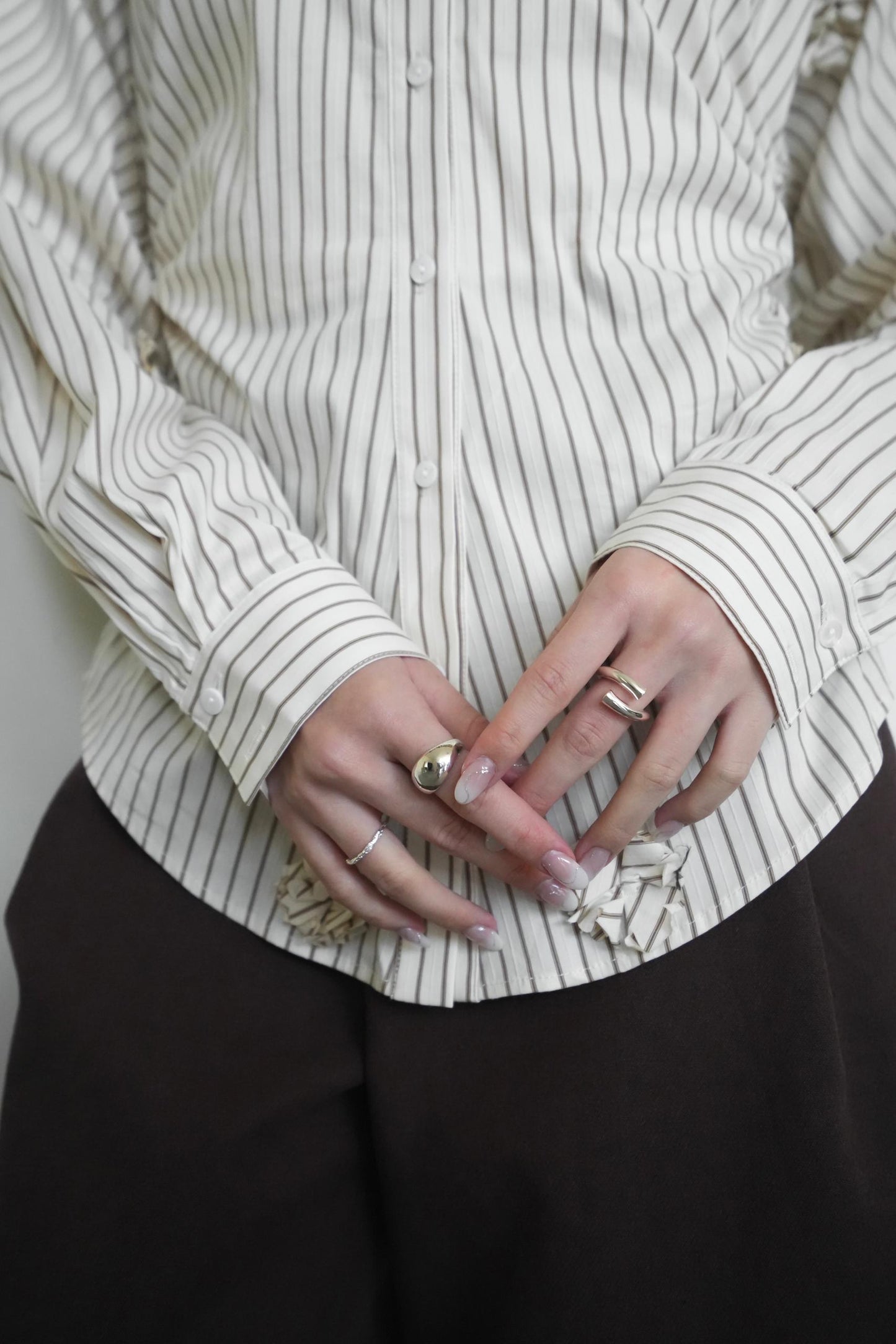 Striped Shirt With 3D Floral Design
