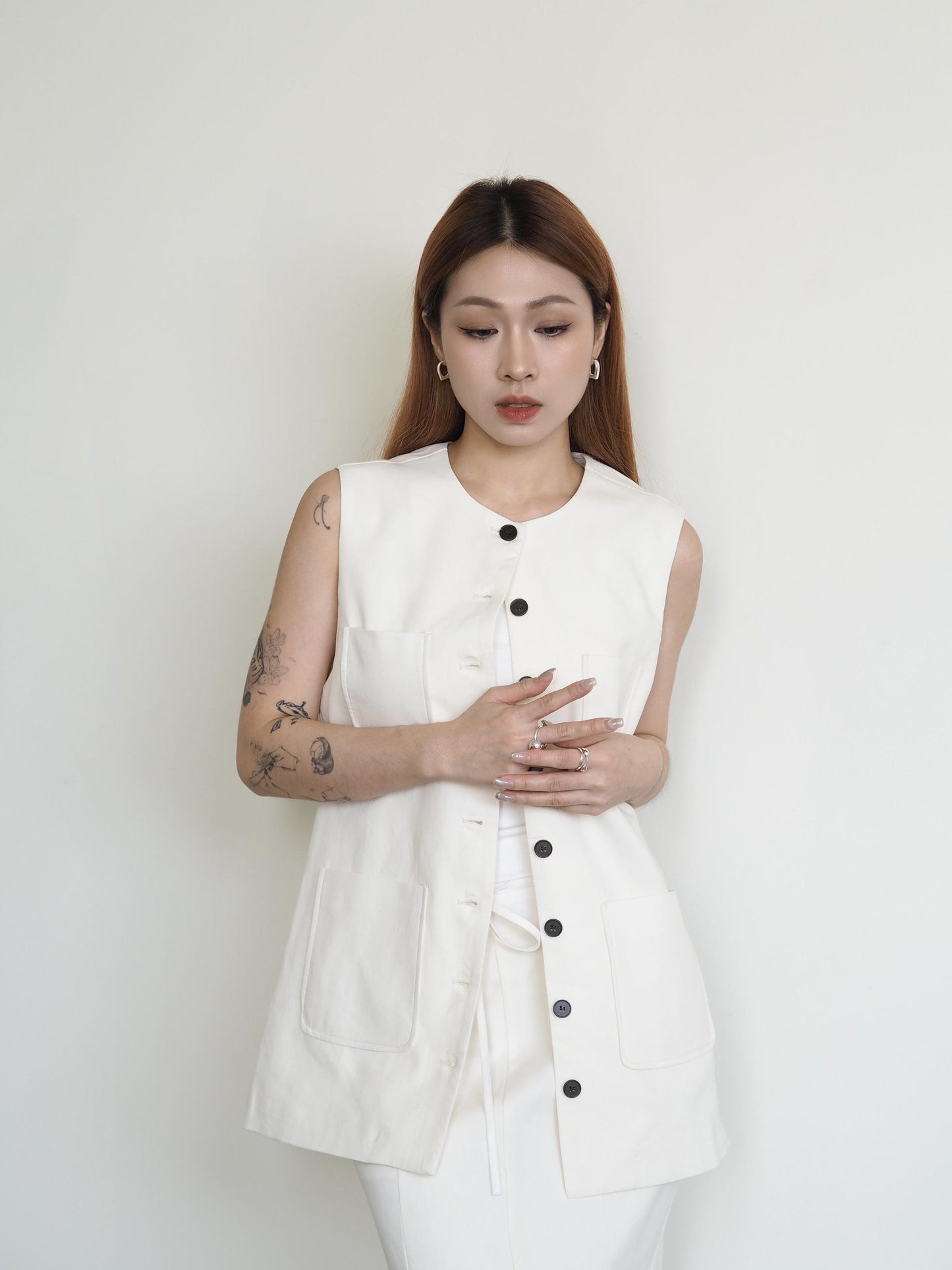 Sleeveless Vest Suit Set