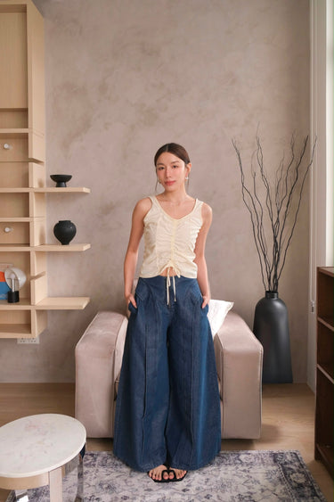 Ruched Drawstring Top