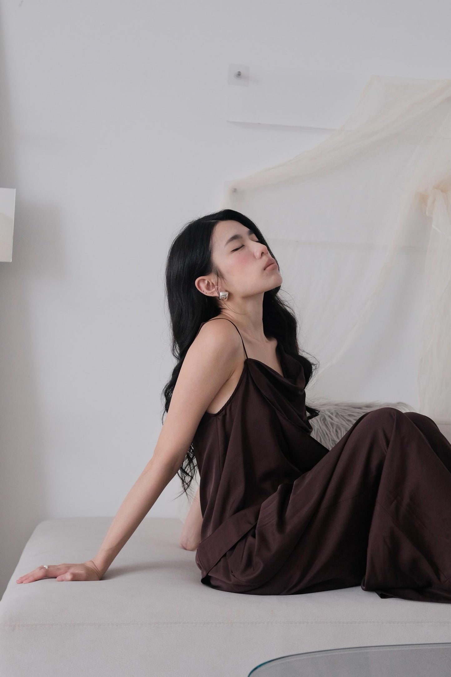 Silk Sleeveess Satin Top Pants Set