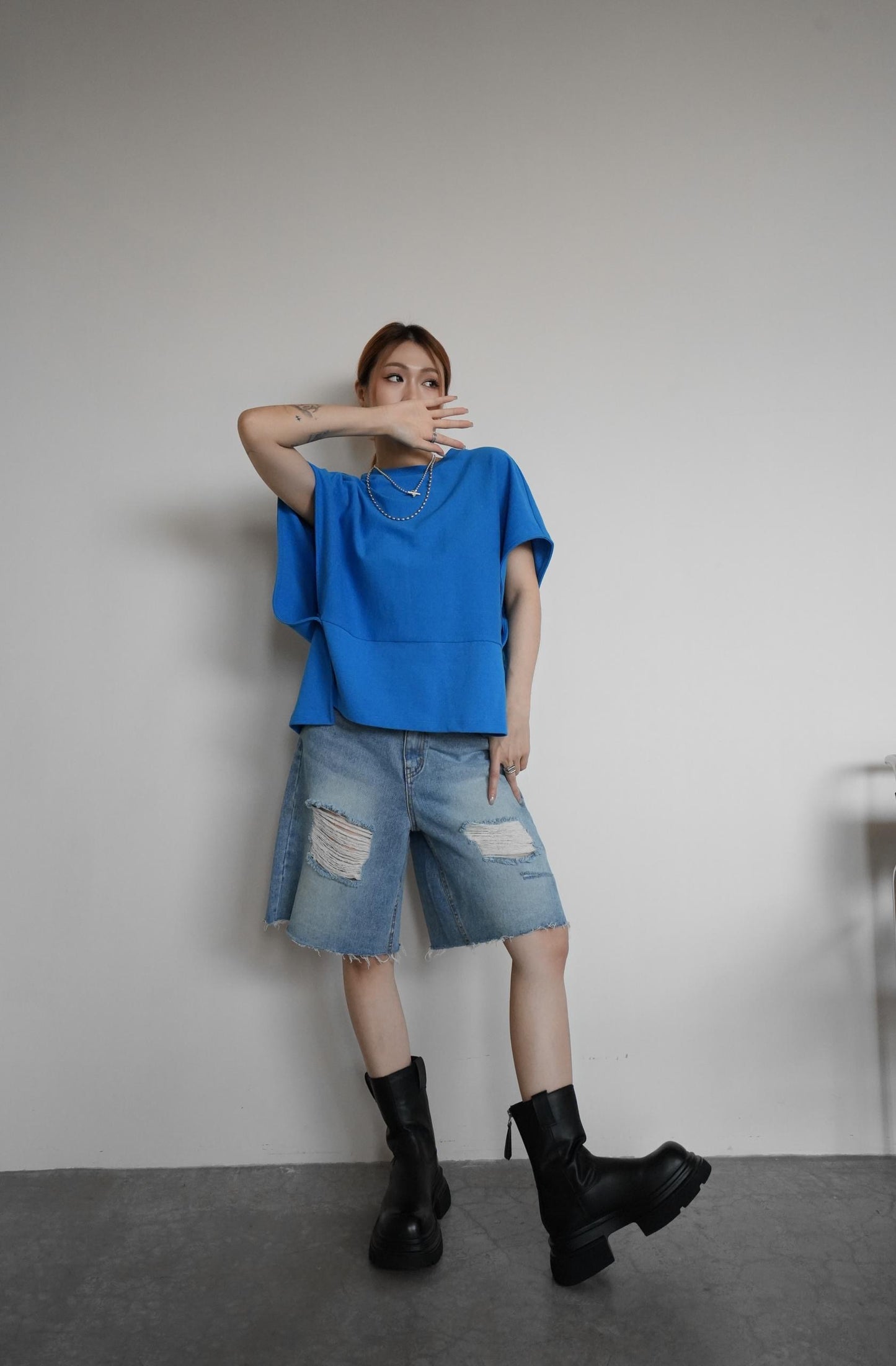 Elastic Basic Round Neck Top