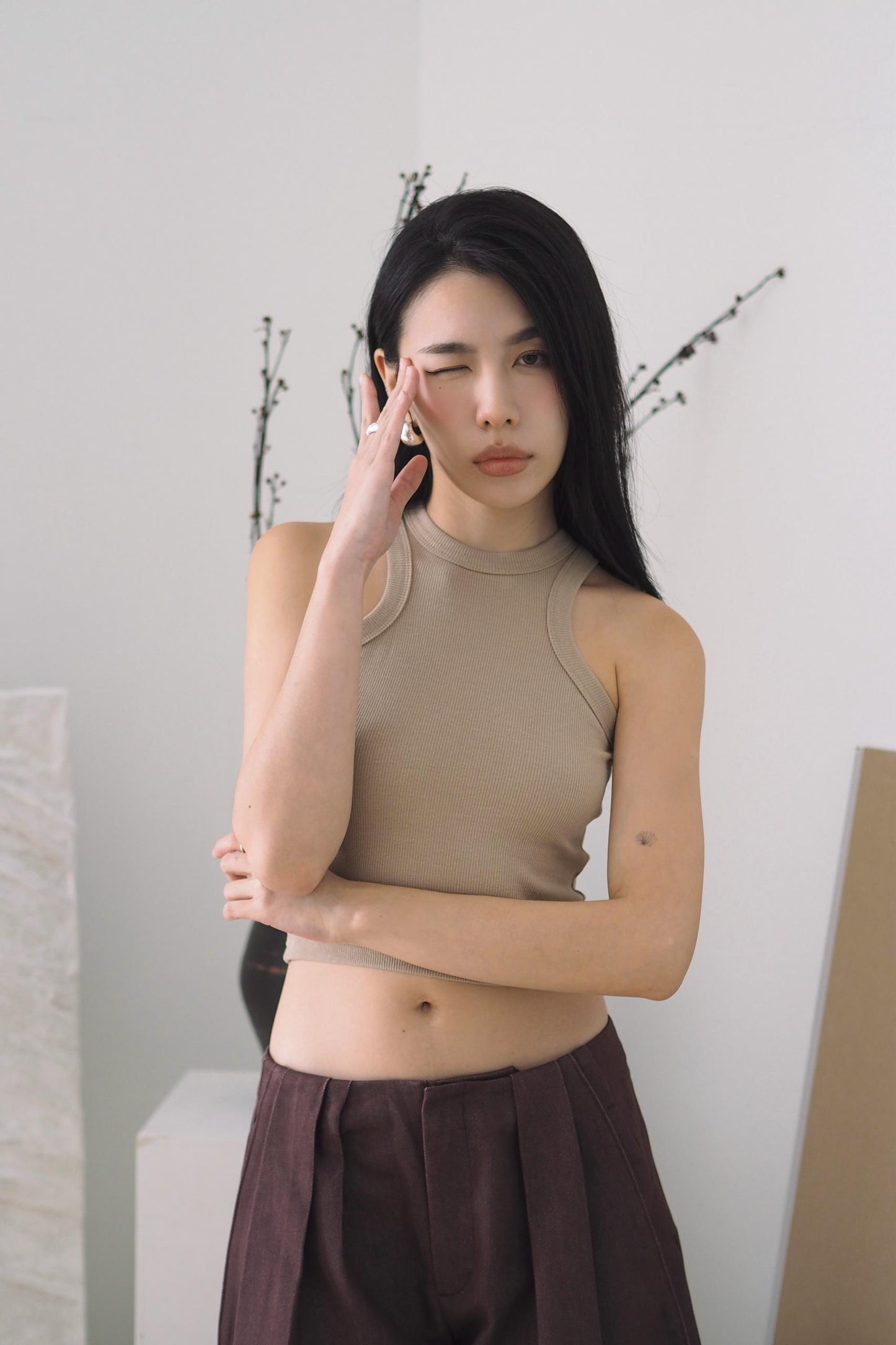Solid Crop Tank Top