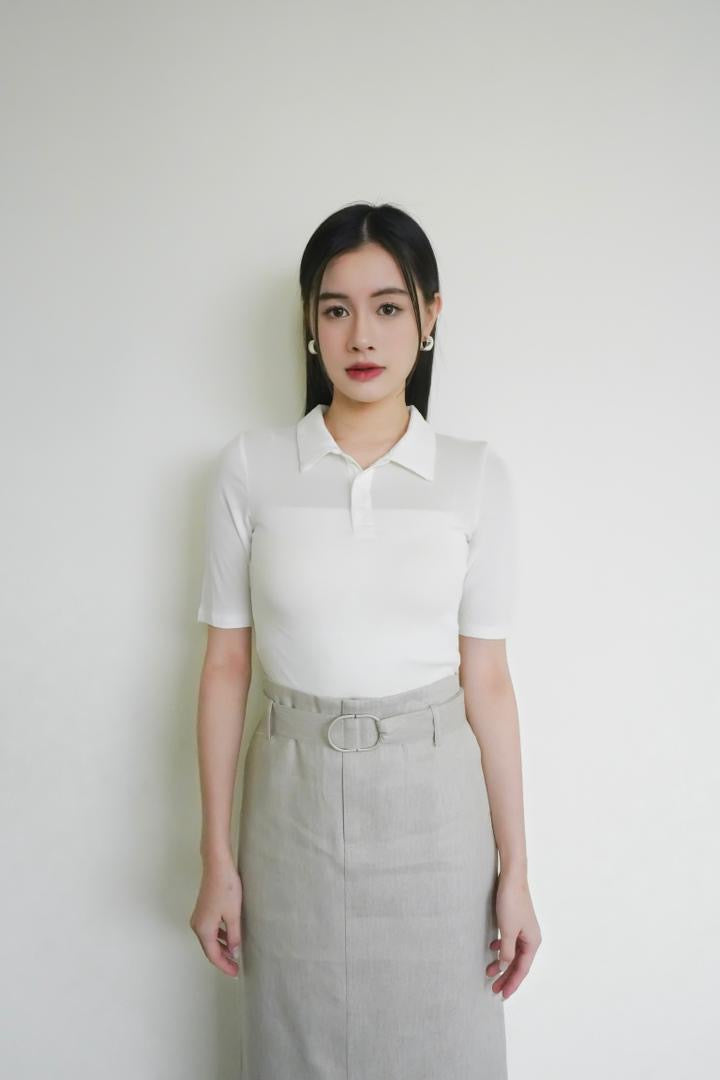 Short Sleeve Collared Top