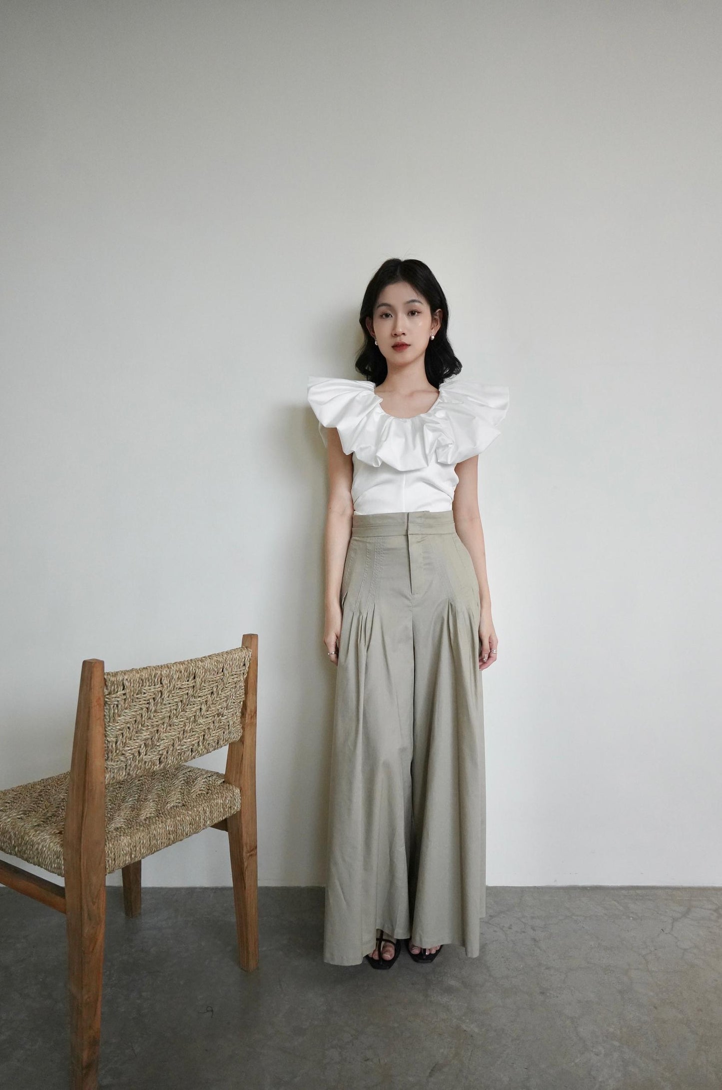 High Waisted Wide Leg Trousers