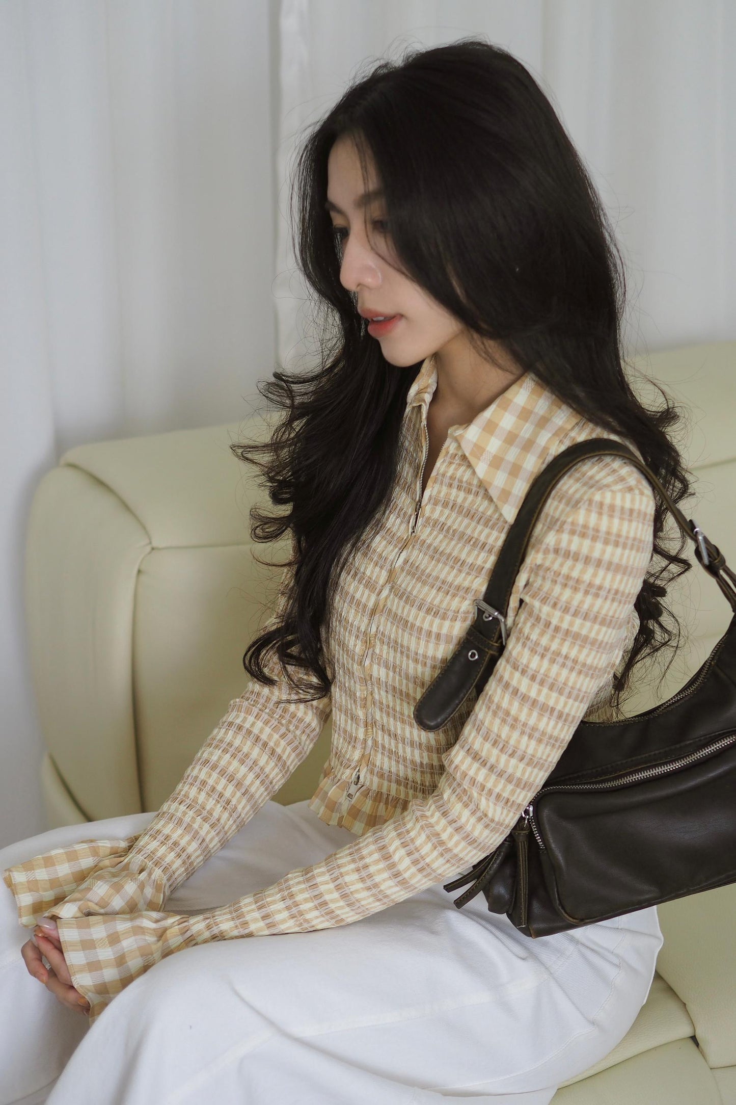 Plaid Stretch Long Sleeve Shirt