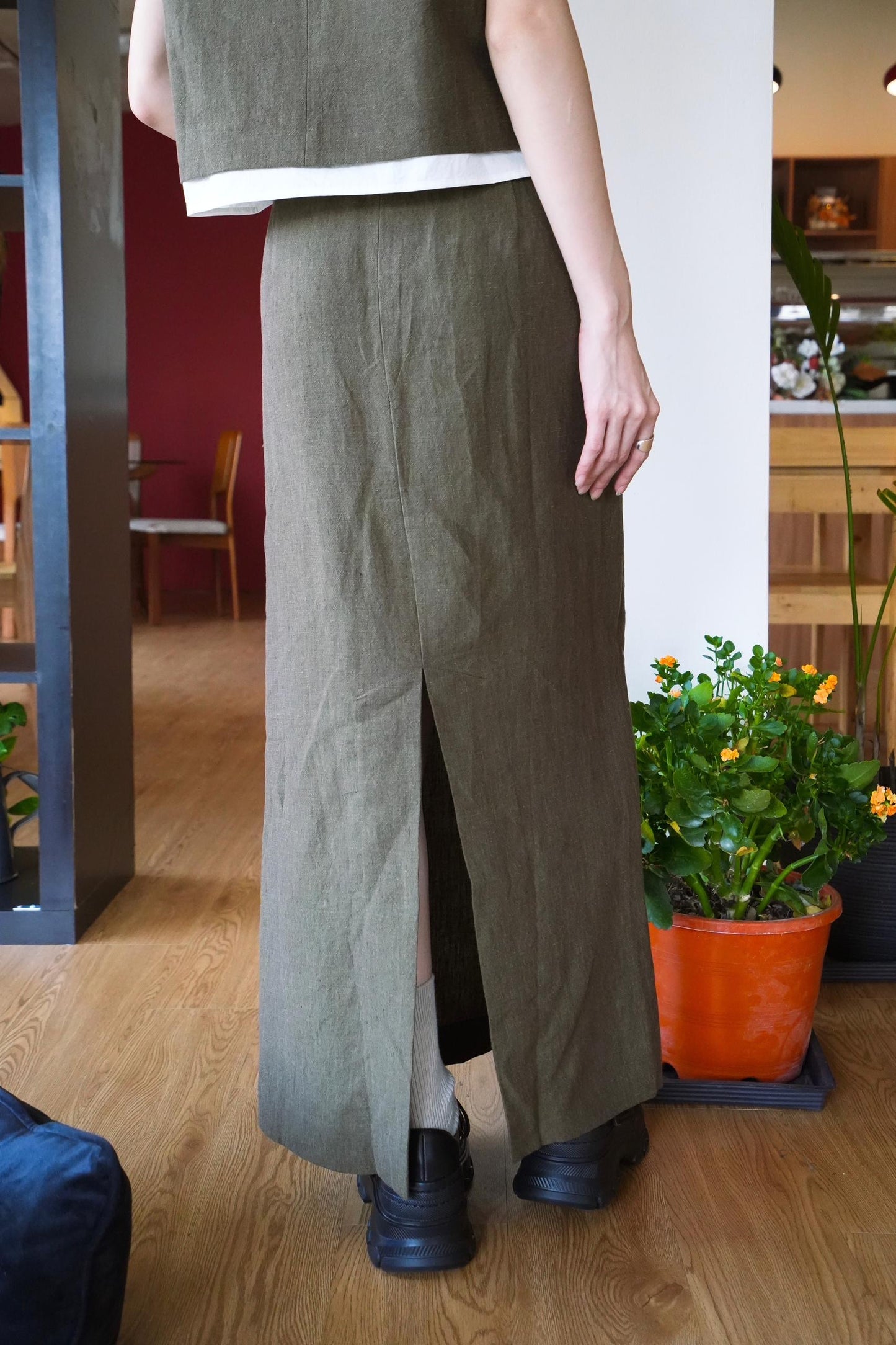 Cotton-Linen Sleeveless With Skirt
