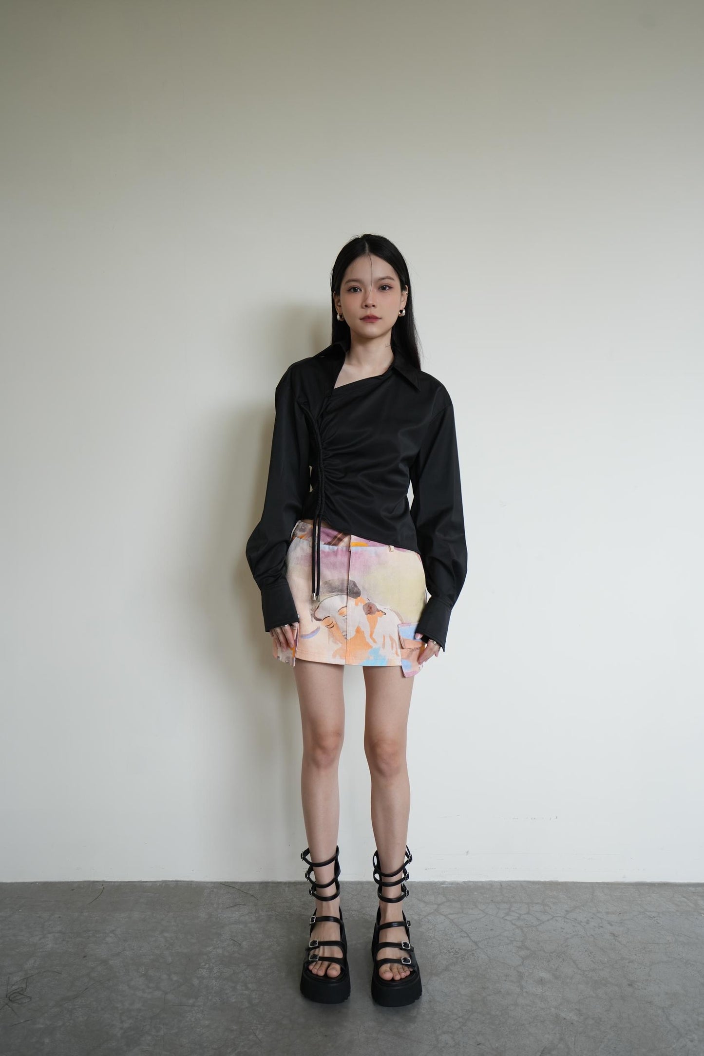 Drawstring Slim Shirt