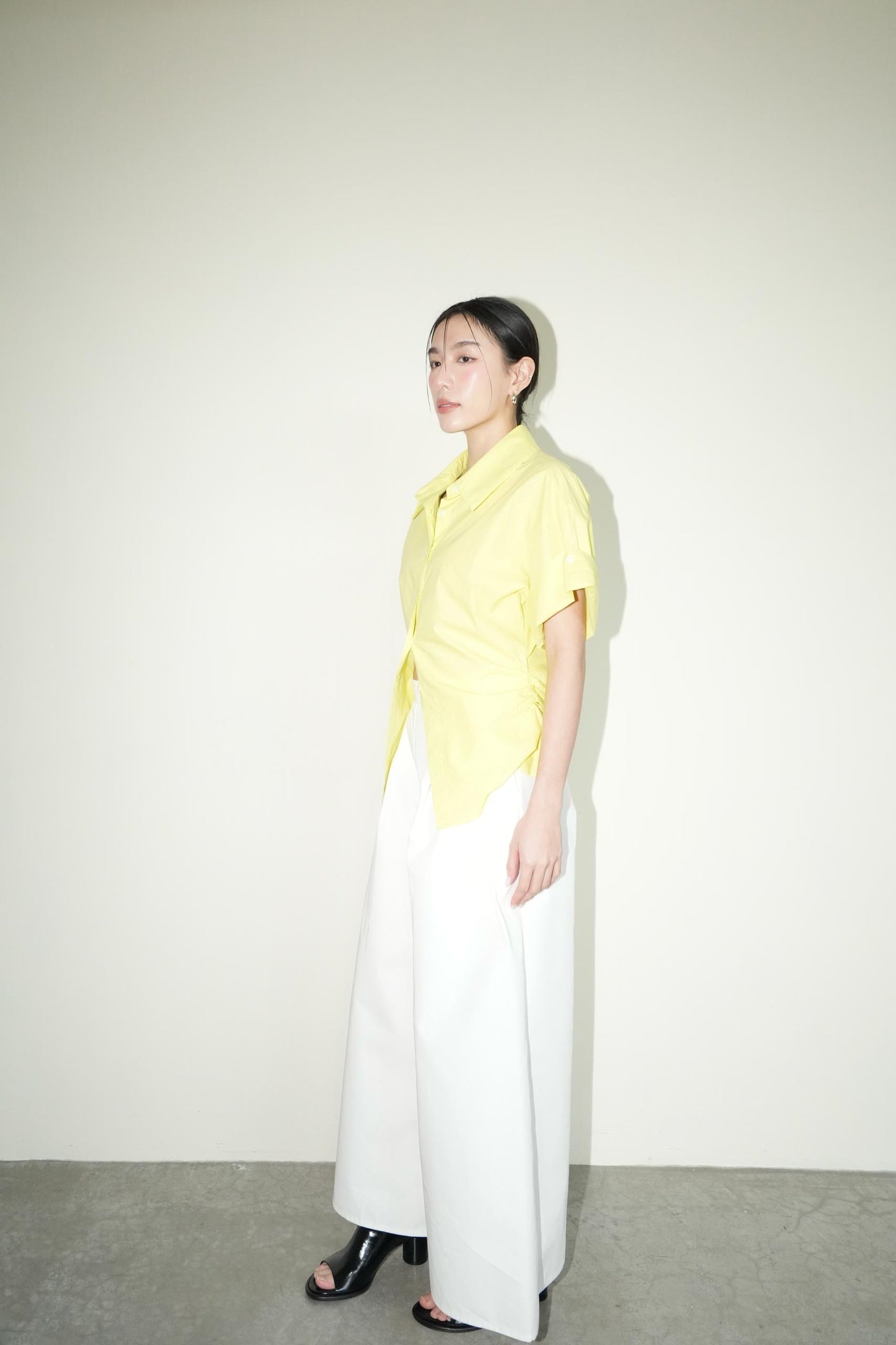 Button Front Slim Blouse