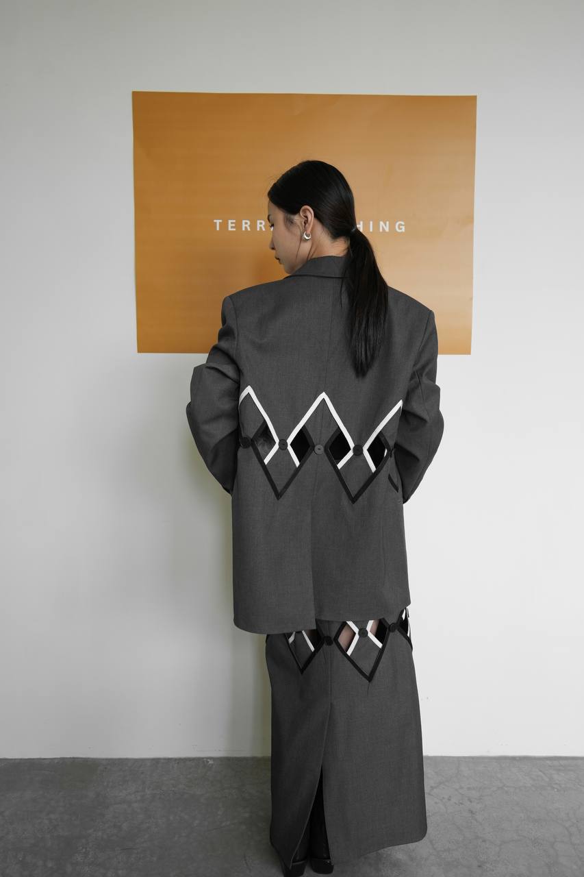 Hollow Cutout Waist Suit Jacket