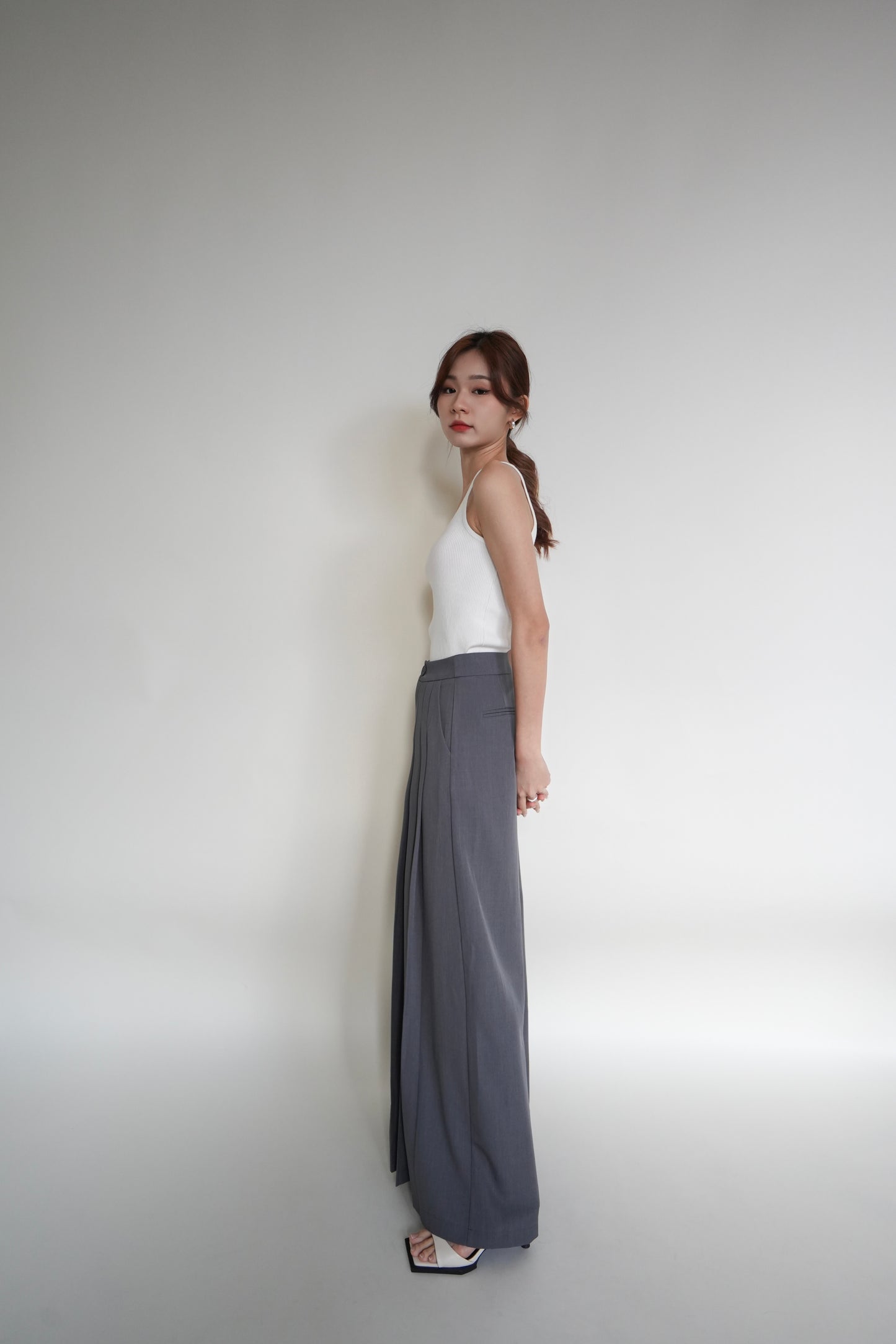 Pleated Wide Leg Pants