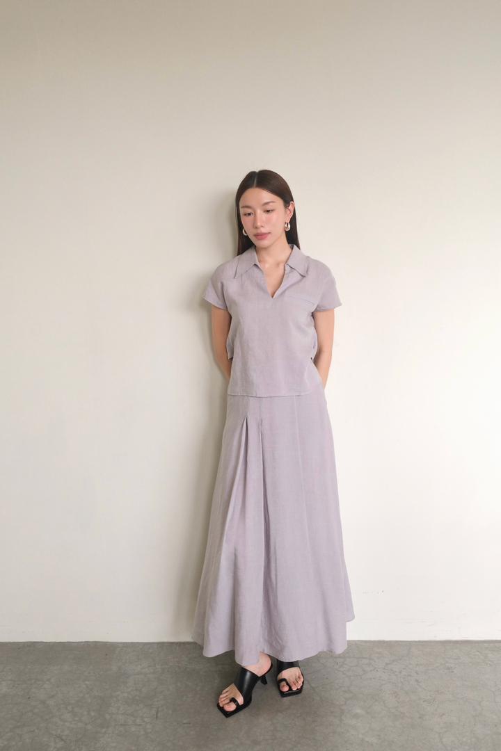 Linen Blend V-Neck Shirt