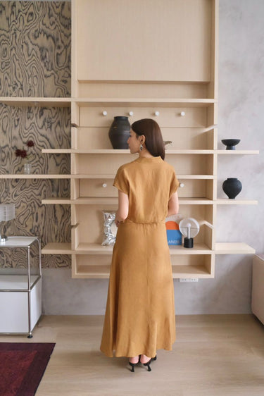 Linen-Cotton Elastic Skirt