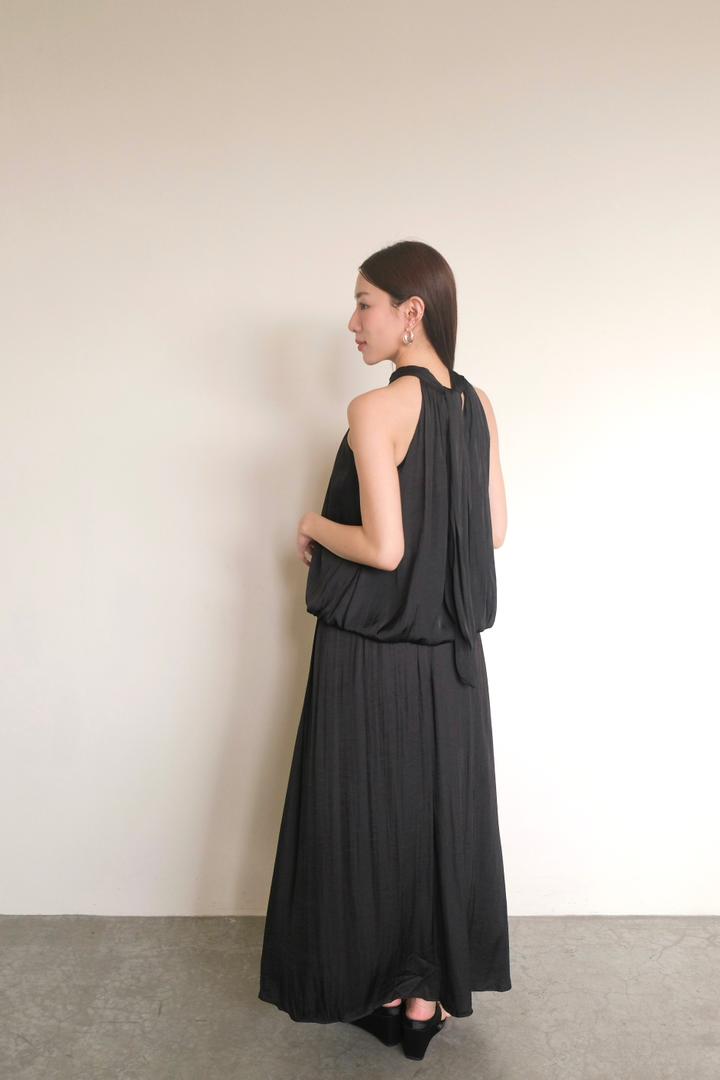 Pleated Satin Halter Set