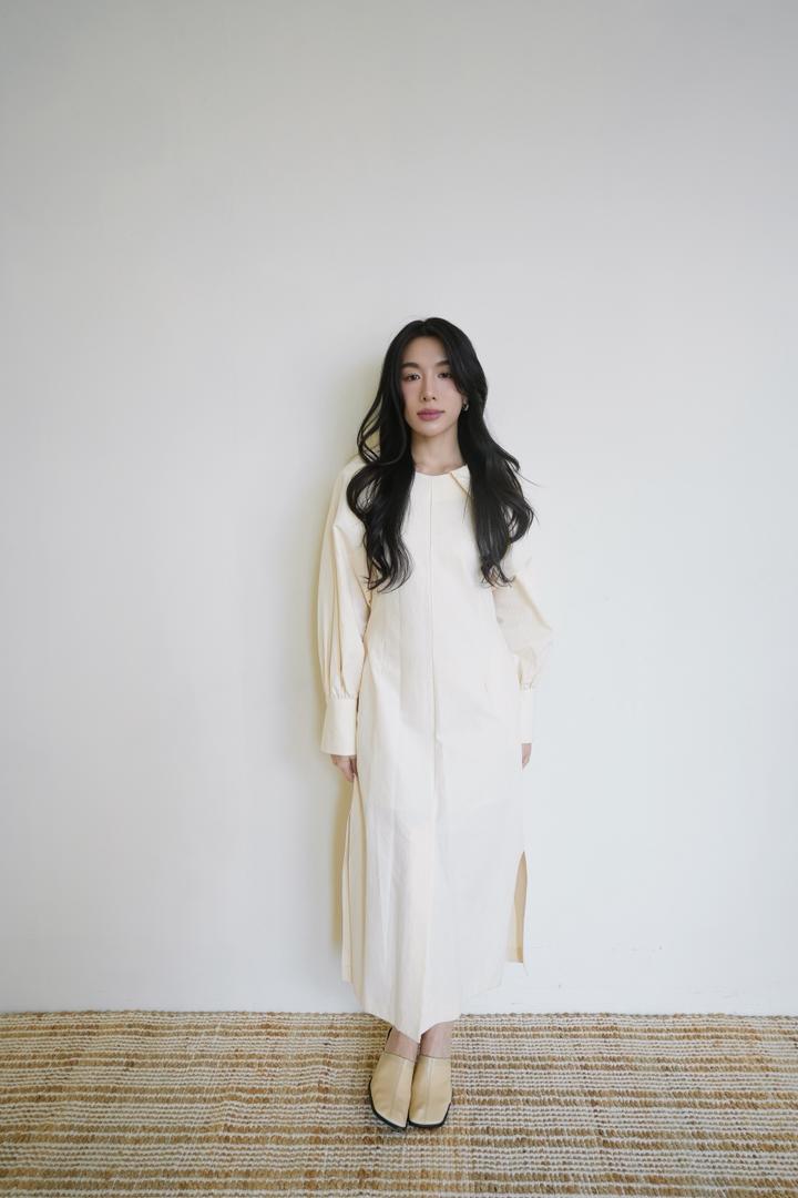 Collar Hem Long Skirt