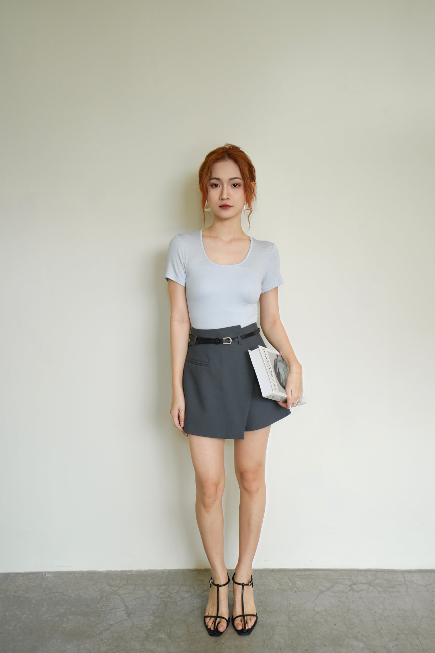 Casual Skirt Pants With Belt