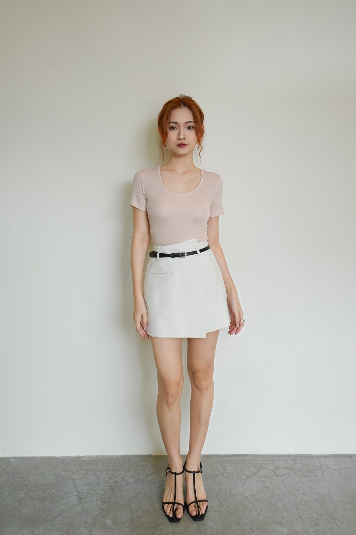 Casual Skirt Pants With Belt