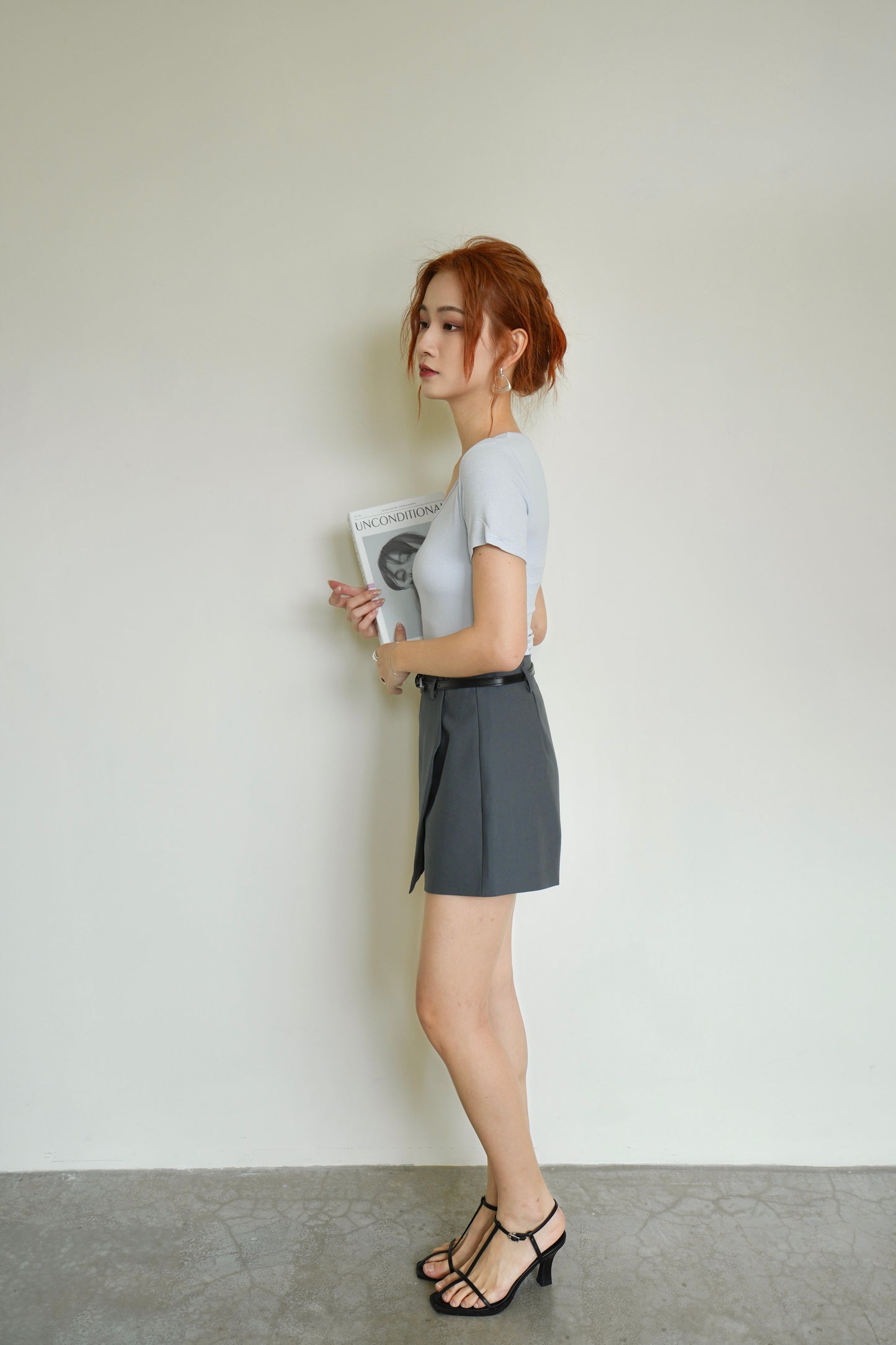Casual Skirt Pants With Belt