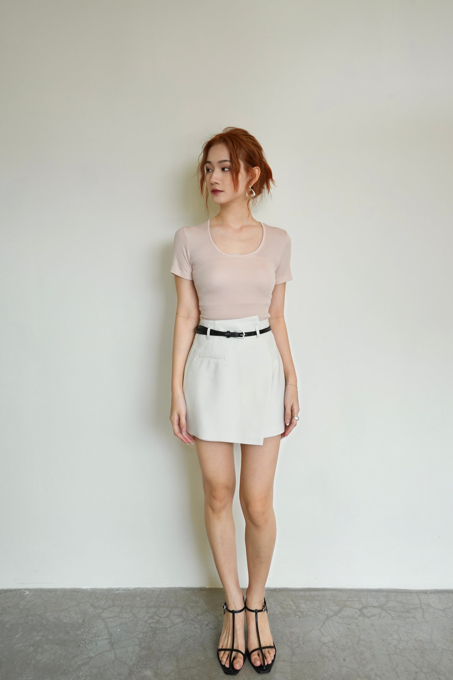 Casual Skirt Pants With Belt