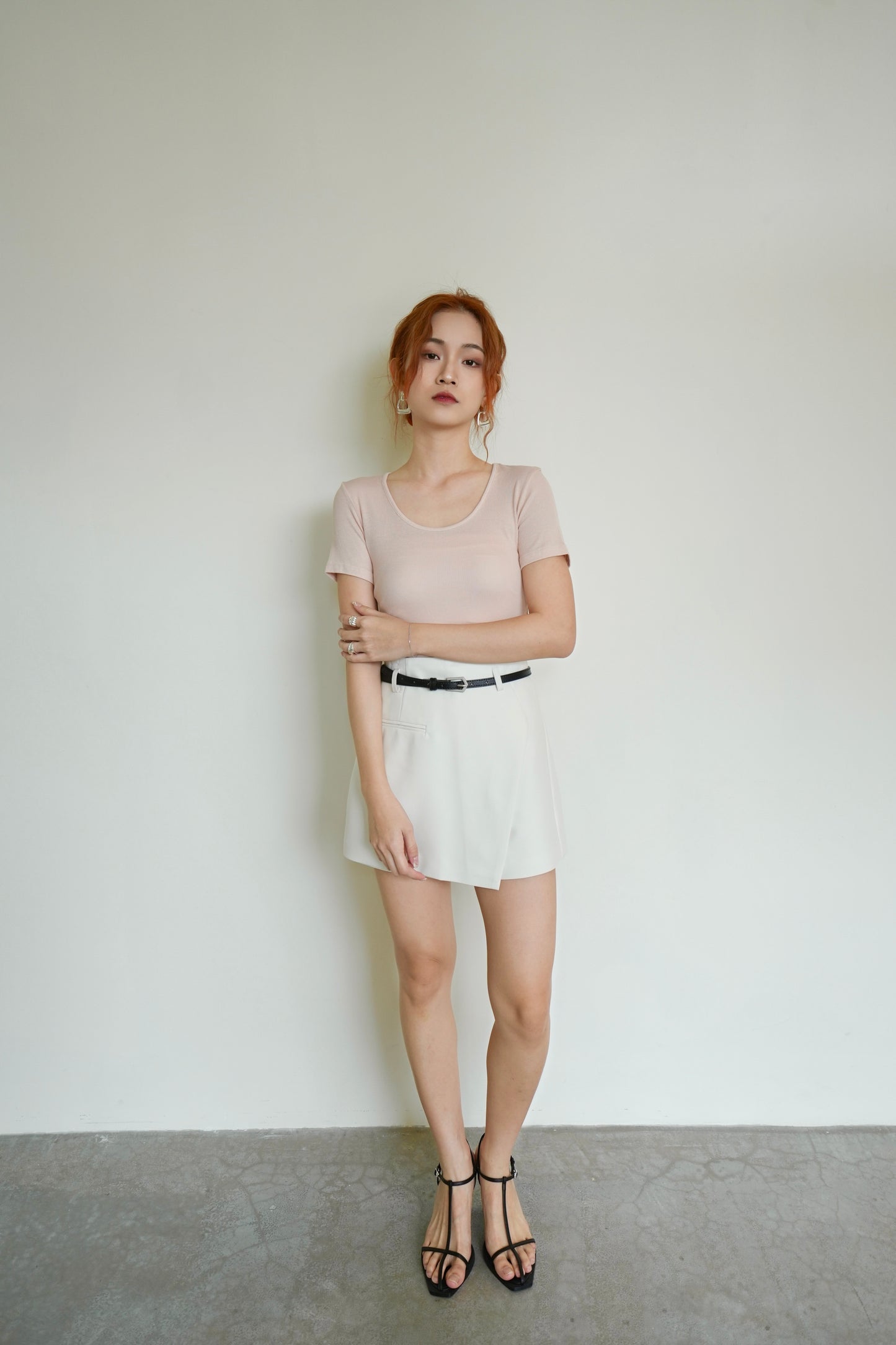 Casual Skirt Pants With Belt