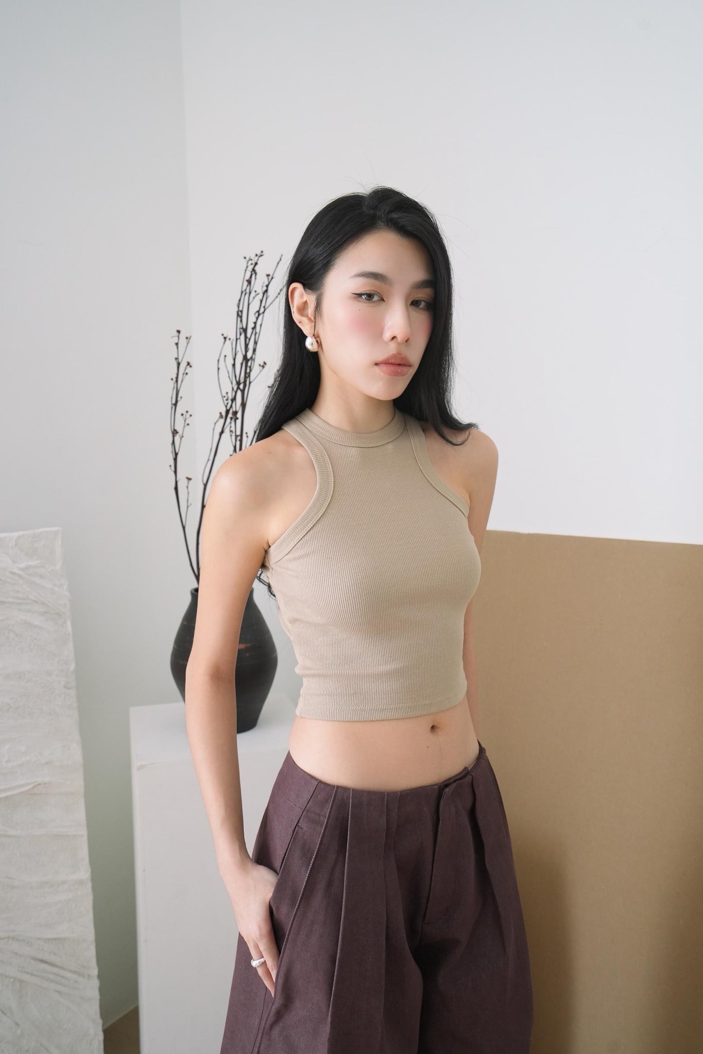 Solid Crop Tank Top