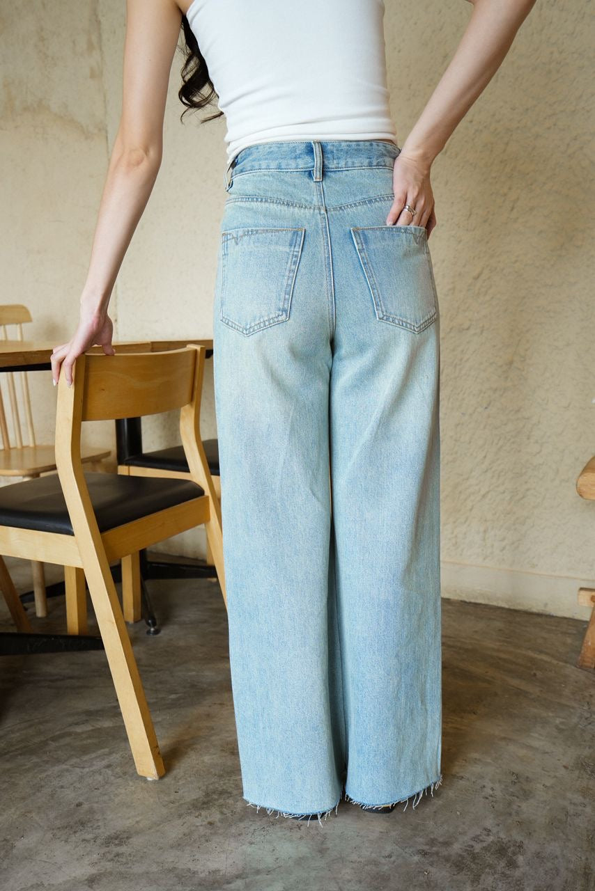 Rhinestone-studded Denim Pant