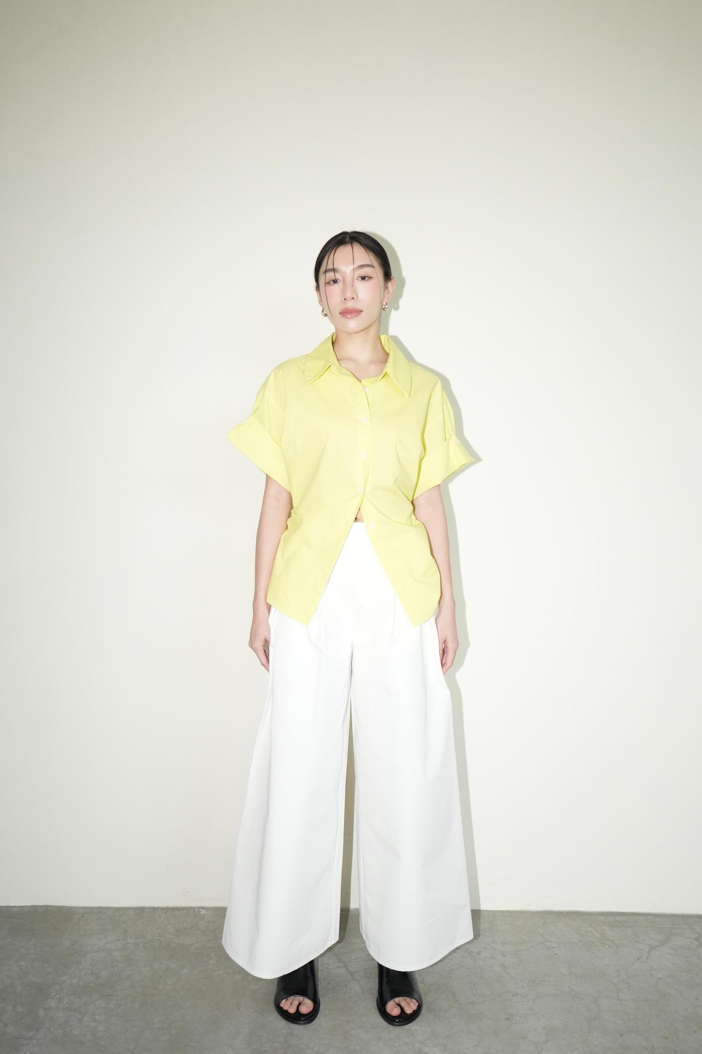 Button Front Slim Blouse