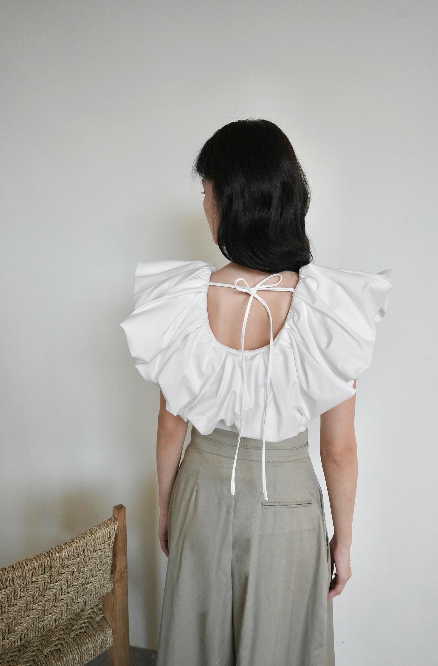 Ruffled Round Neck Top