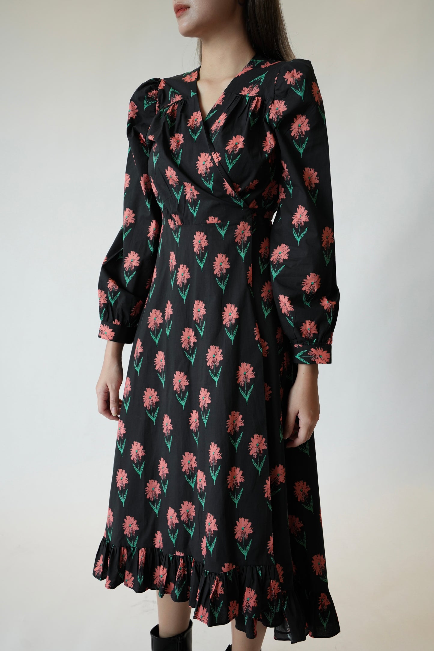 Floral Print Wrap Dress