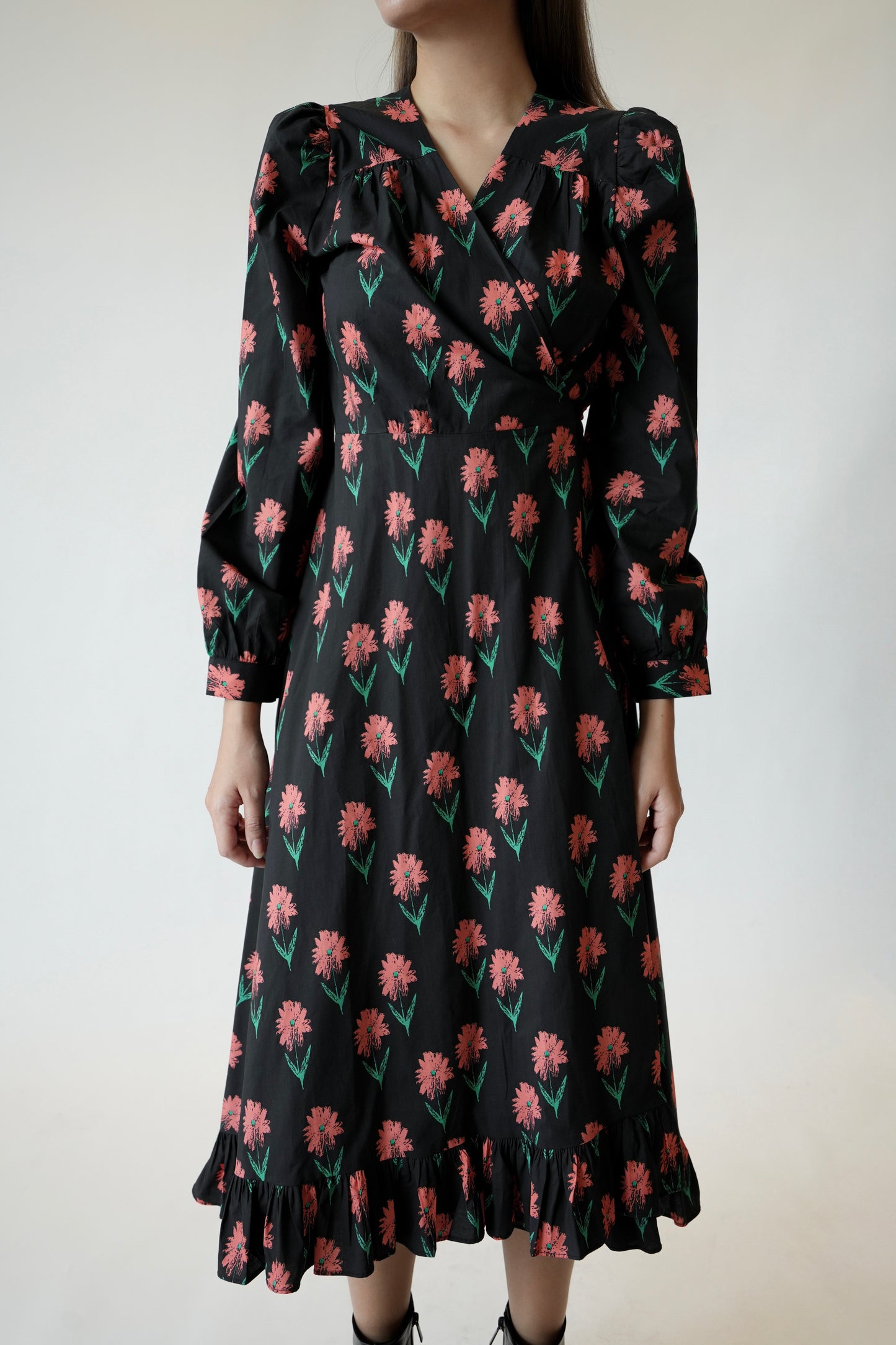 Floral Print Wrap Dress