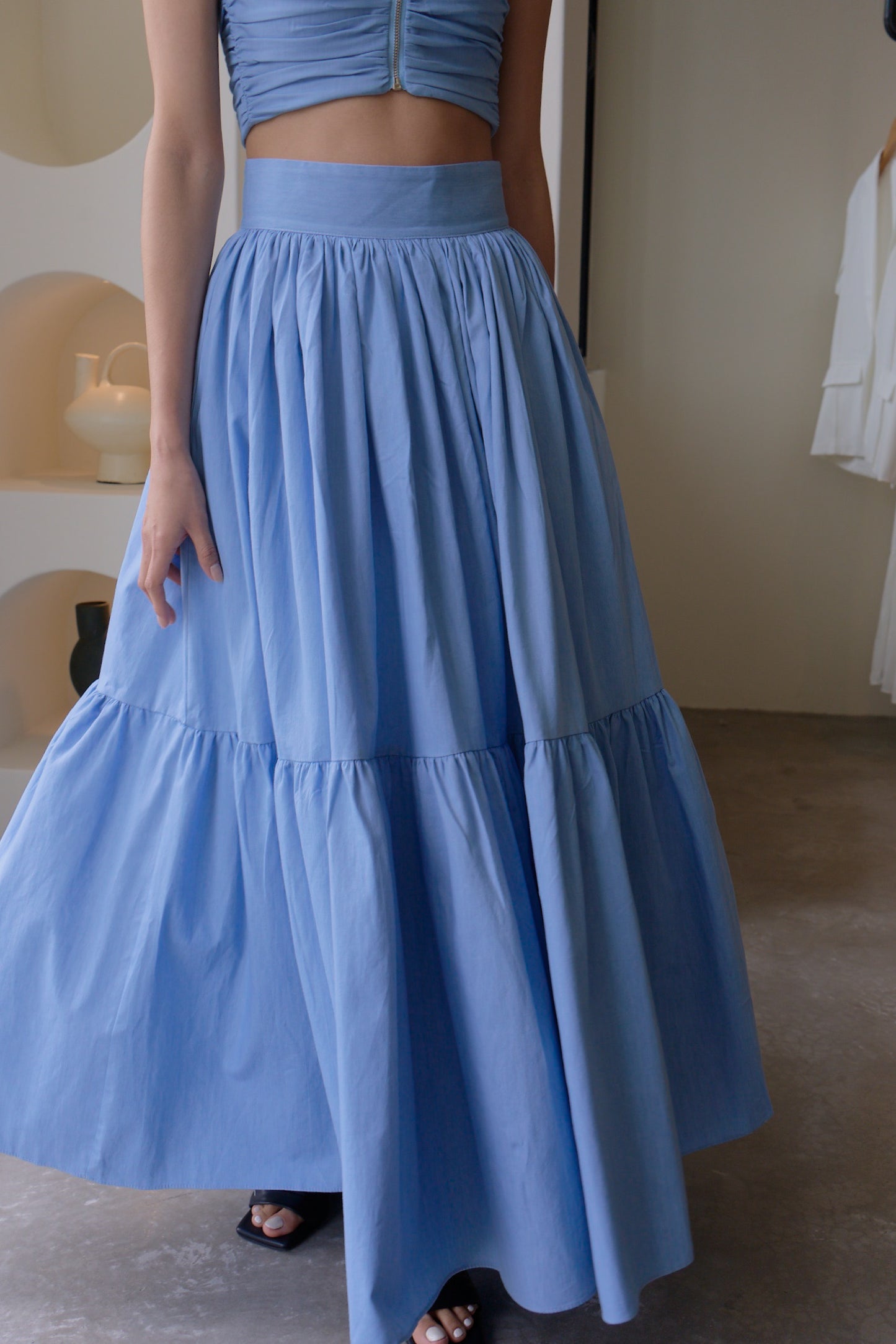 Wrinkle Layer Skirt Set