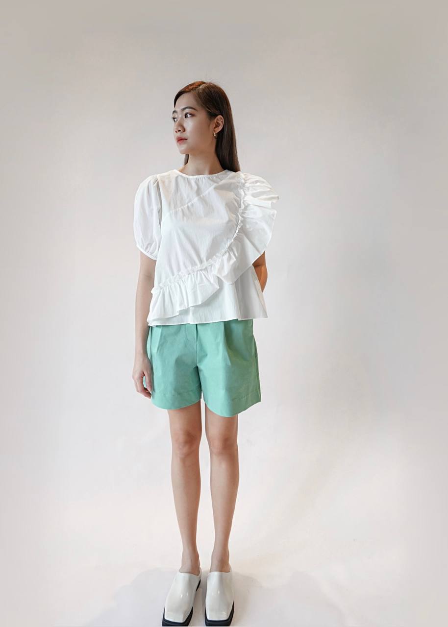 Puff Sleeve Ruffle Top