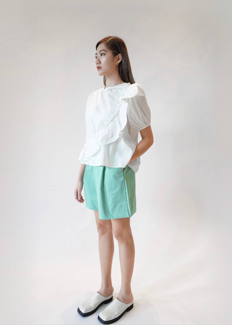 Puff Sleeve Ruffle Top