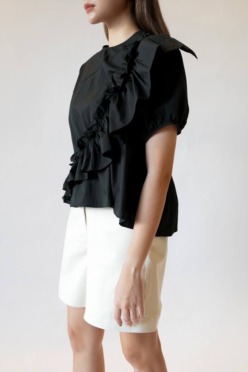 Puff Sleeve Ruffle Top