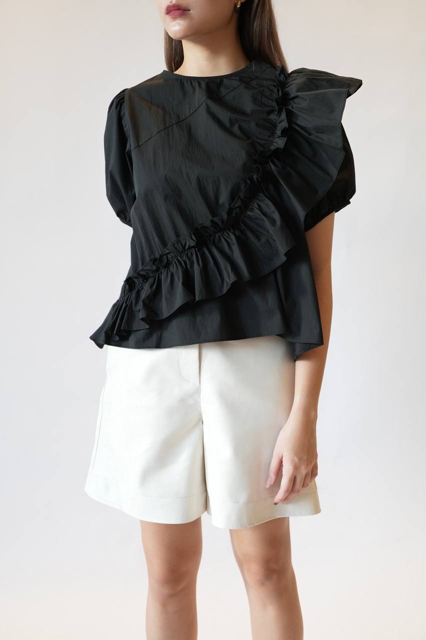 Puff Sleeve Ruffle Top