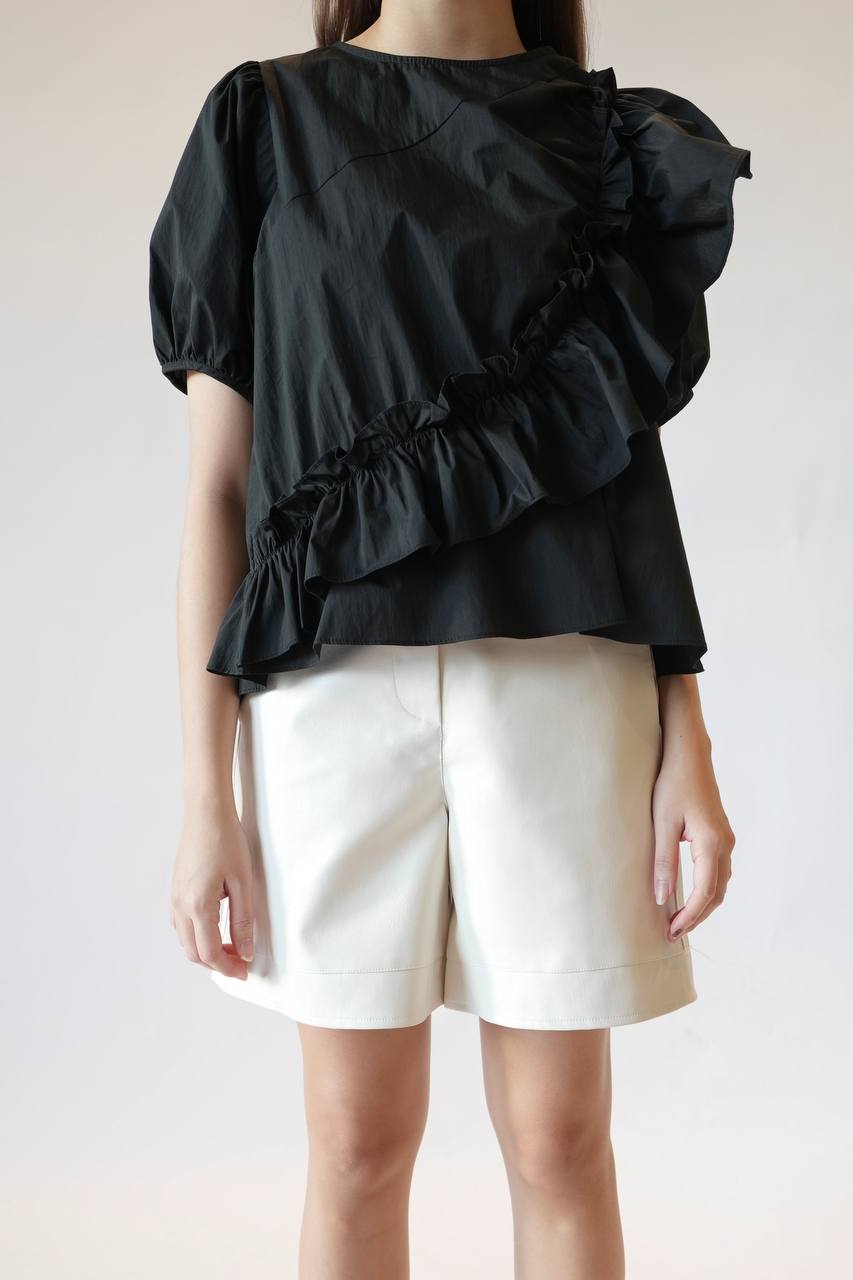 Puff Sleeve Ruffle Top