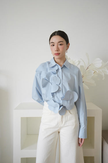 Structured A-Cut Wide-Leg Jeans