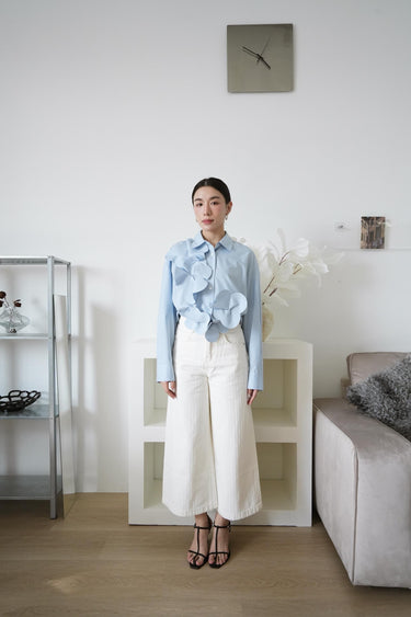 Structured A-Cut Wide-Leg Jeans