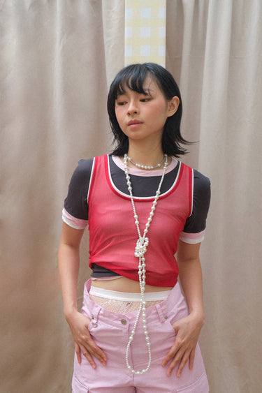 Faux Layered Sleeveless Top