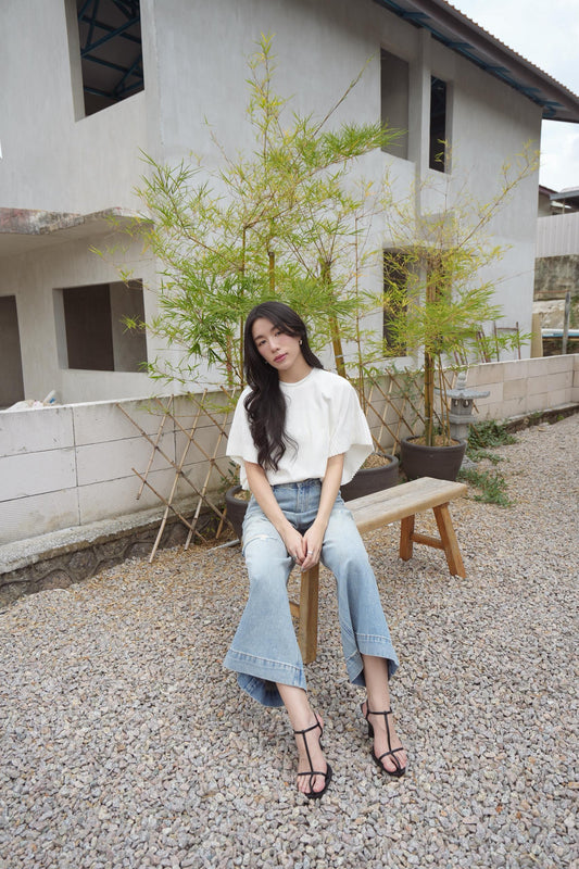 Fringe-Trimmed Short-Sleeve Top
