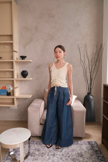 Ruched Drawstring Top