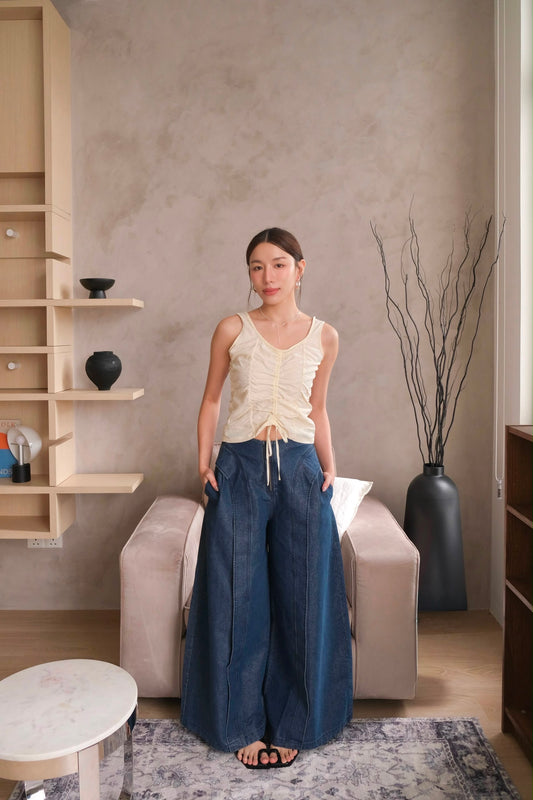 Ruched Drawstring Top