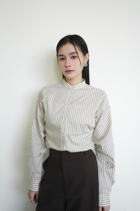 Striped Shirt With 3D Floral Design
