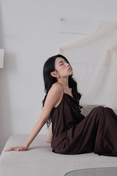 Silk Sleeveess Satin Top Pants Set