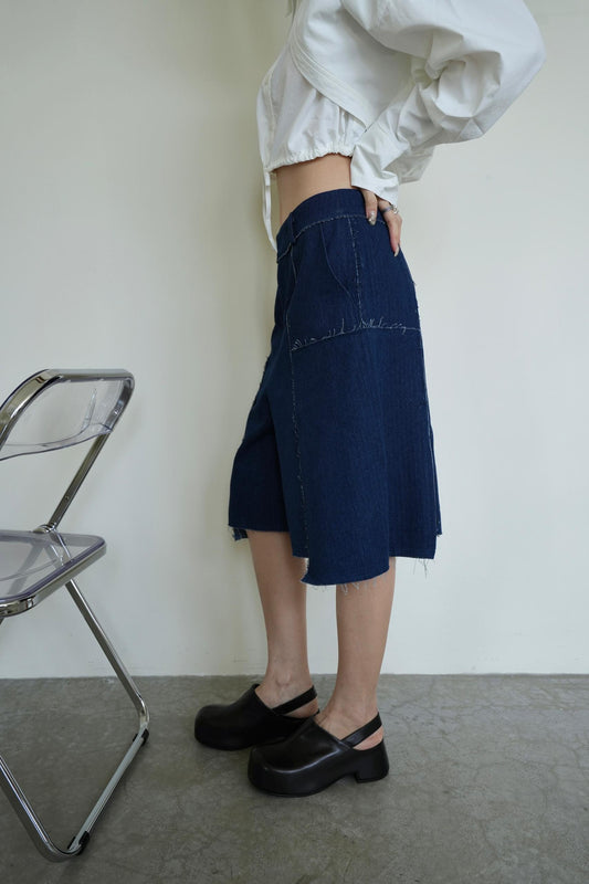 Linen Denim Short Pants