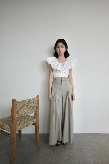 High-Waisted Wide-Leg Trousers