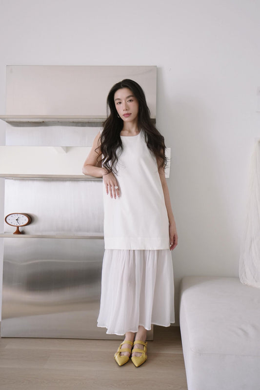 Two-Layered Flowy Sleeveless Dress