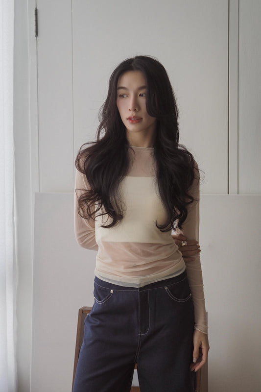 Long Sleeve Basic Chiffon Top